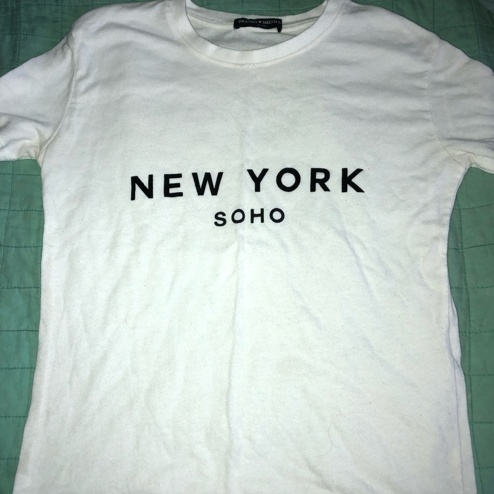 White brandy New York tee